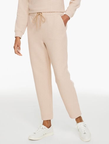 Ottoman Rib Taper Leg Pants - Stripe