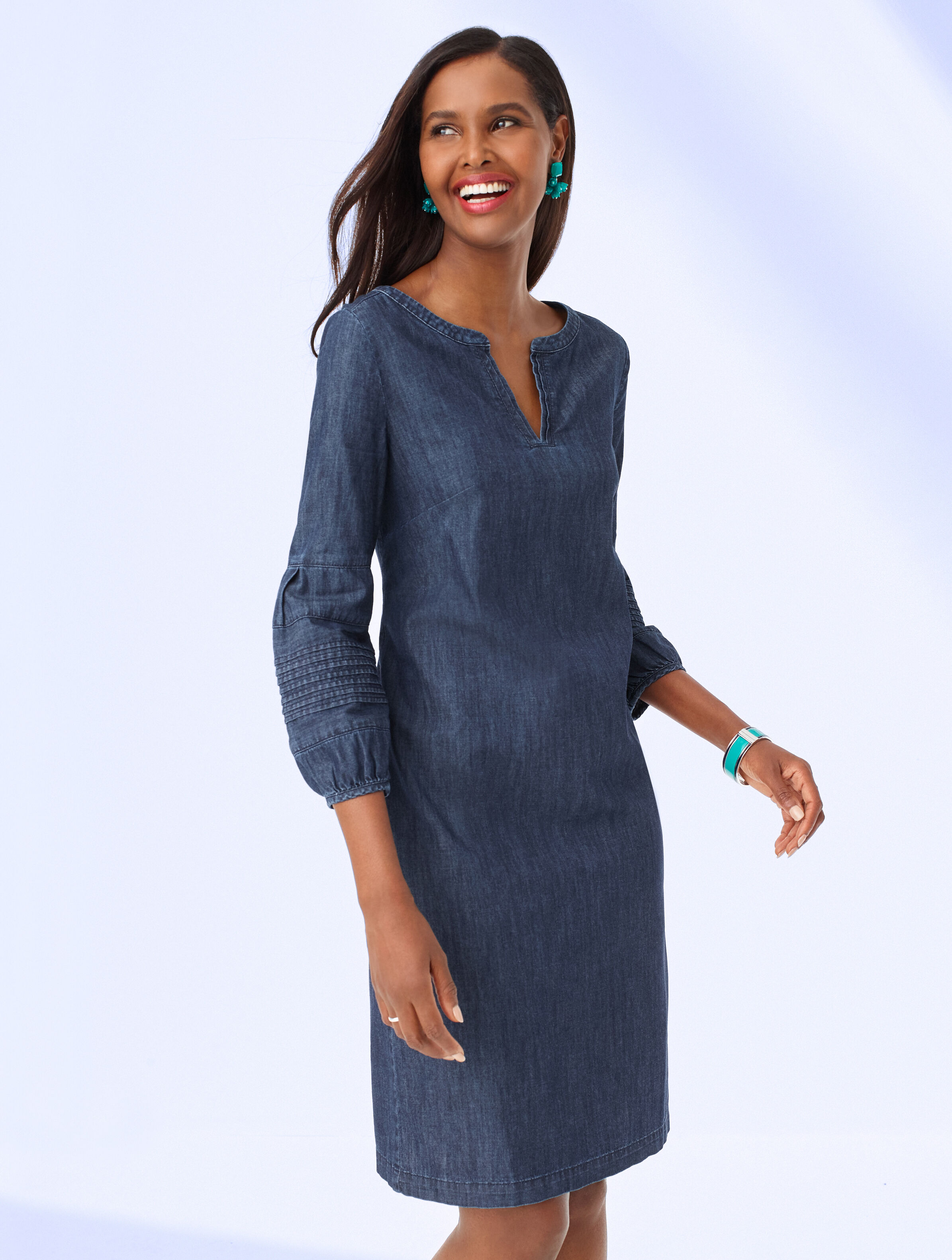 Striated Denim Shift