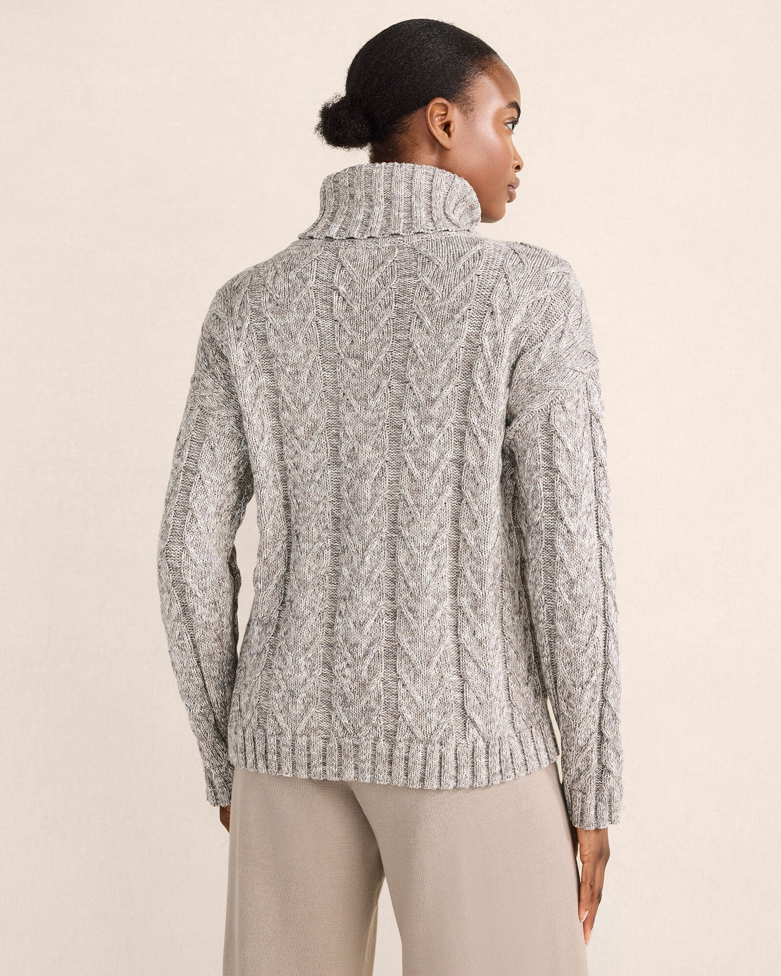 Marled Organic Cotton Cable Knit Turtleneck Sweater | Haven Well 