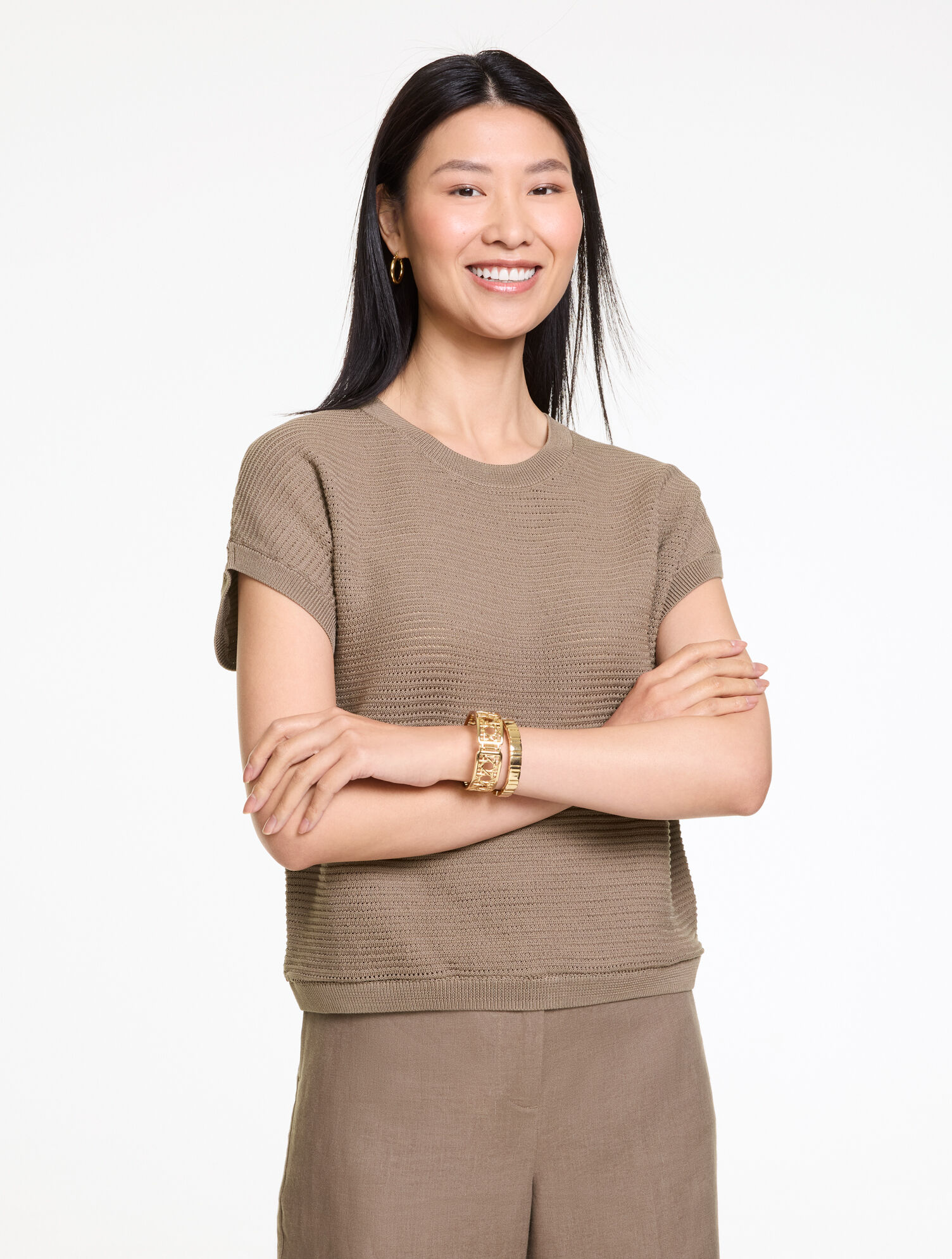 Extended Shoulder Crewneck Sweater