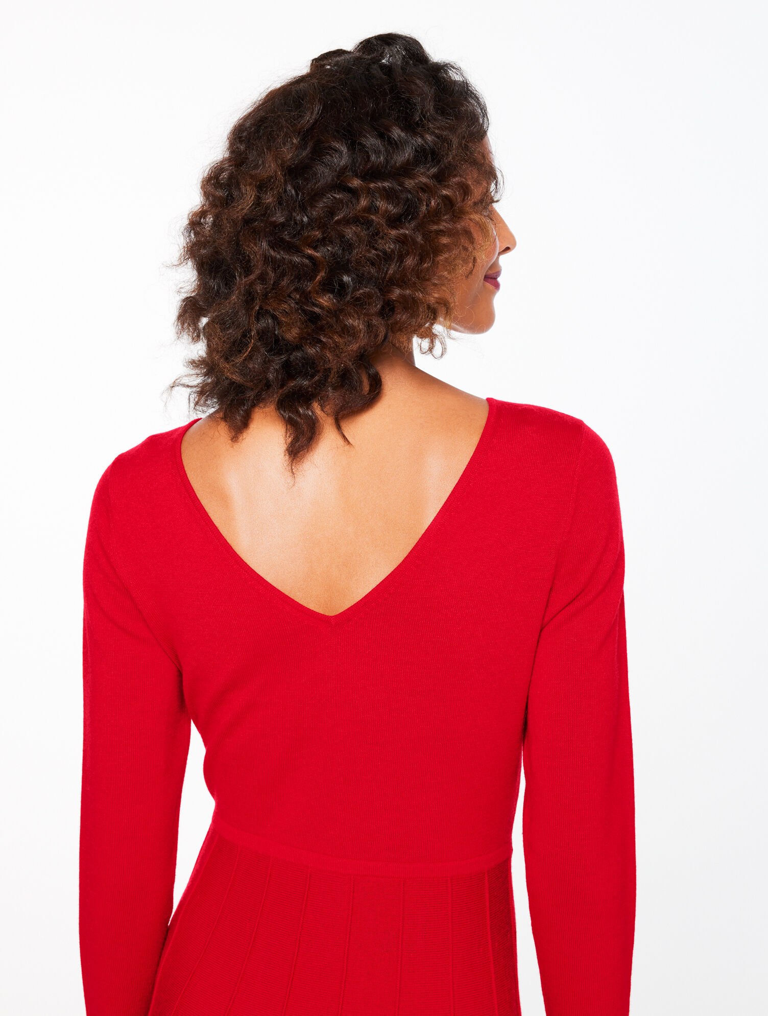 Merino Wool Pleated Sweater Dress
