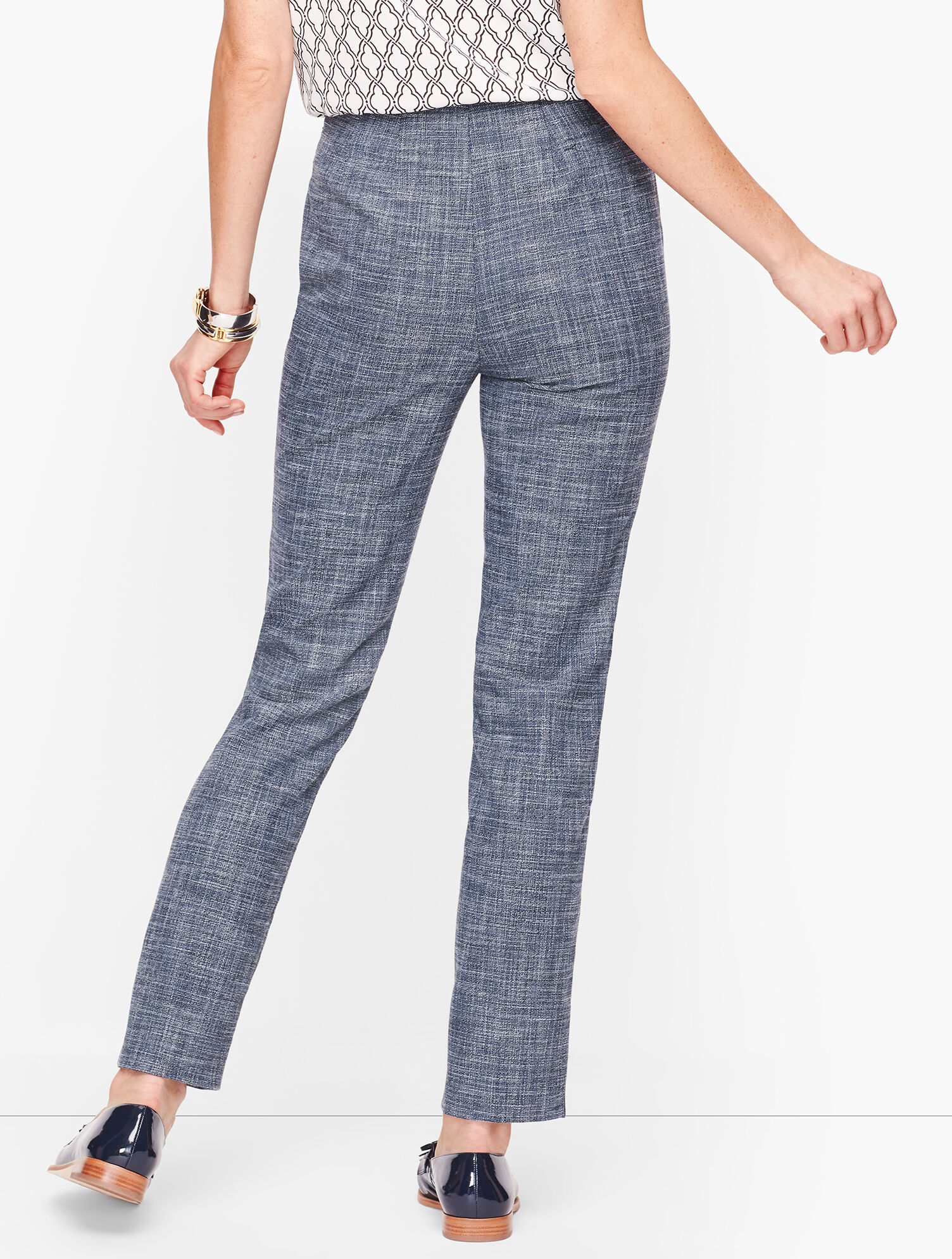 Lightweight Tweed Straight Leg Pants