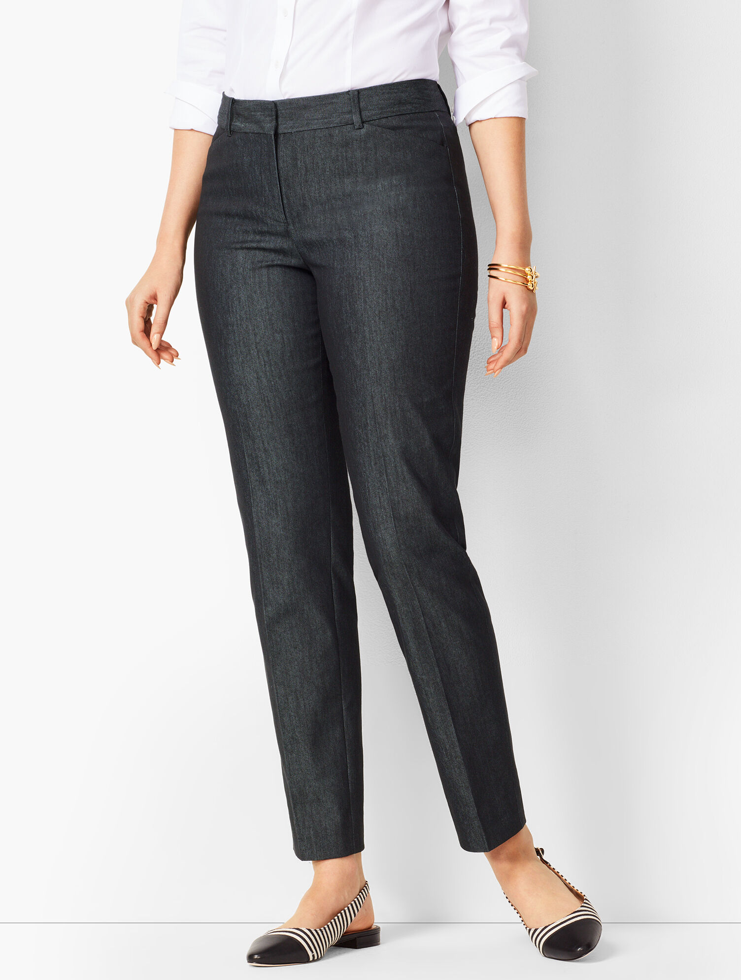 Talbots Hampshire Ankle Pants - Curvy Fit - Black Denim