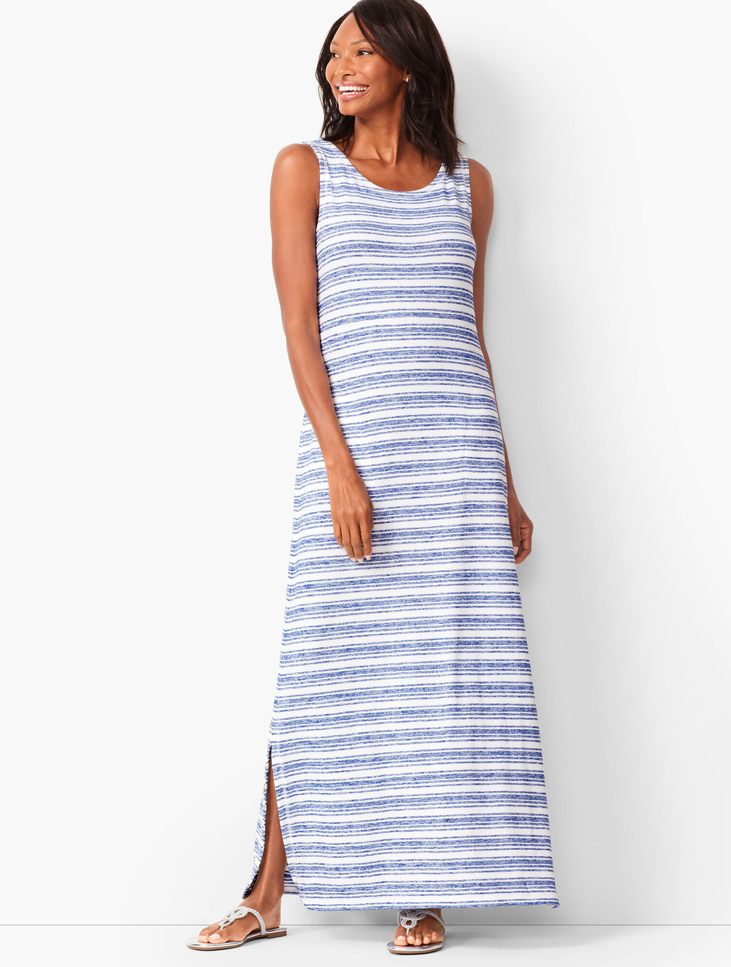 Tie-Back Stripe Maxi Dress | Talbots