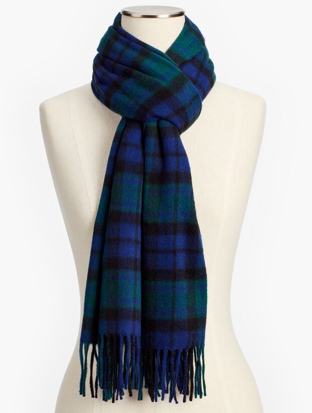 Cashmere Scarf - Black Watch Plaid