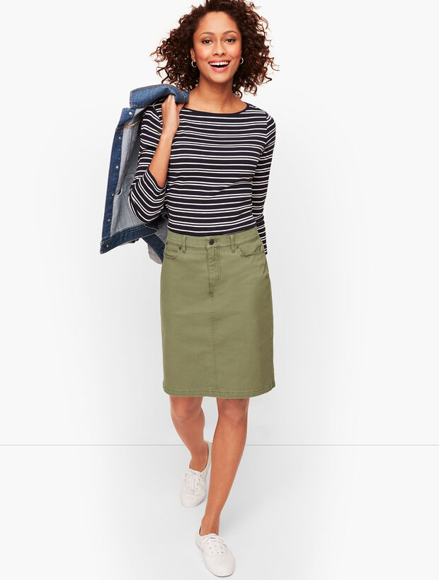 Twill A-Line Skirt