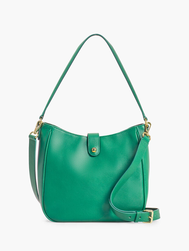 Soft Pebbled Leather Crossbody Hobo Bag