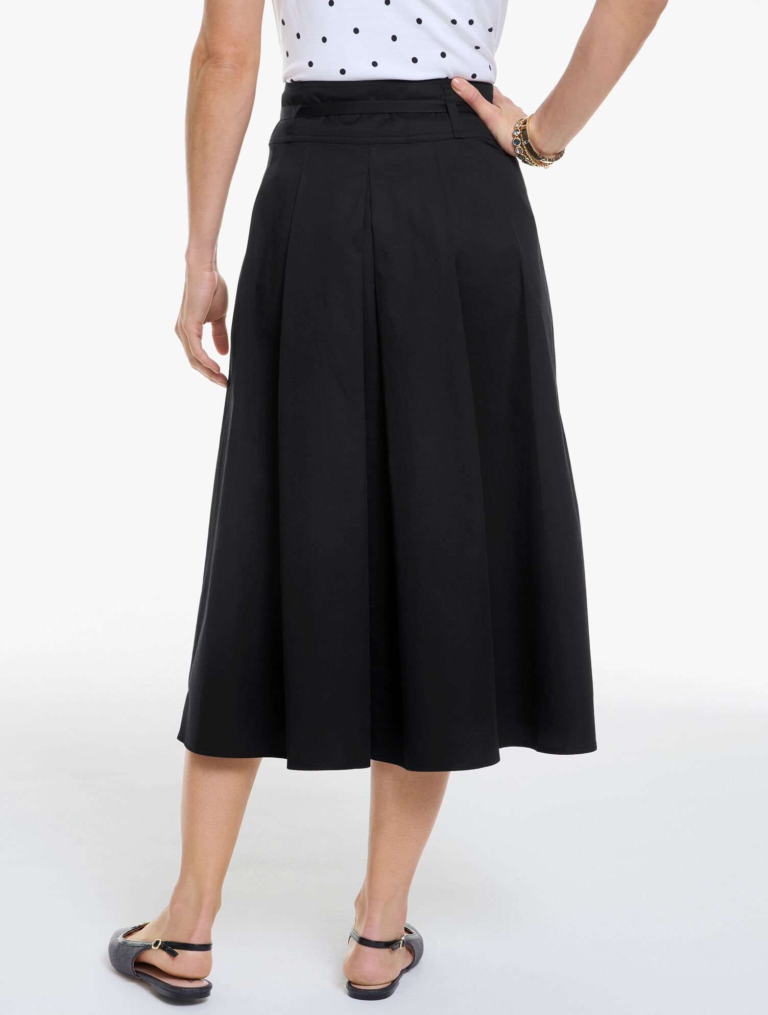 Fit &amp; Flare Twill Skirt