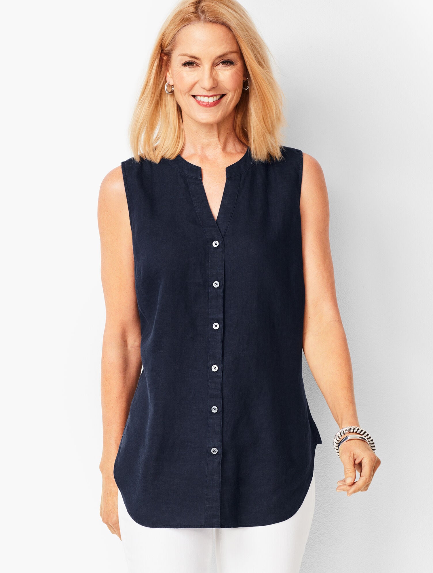 Sleeveless Linen Tunic | Talbots