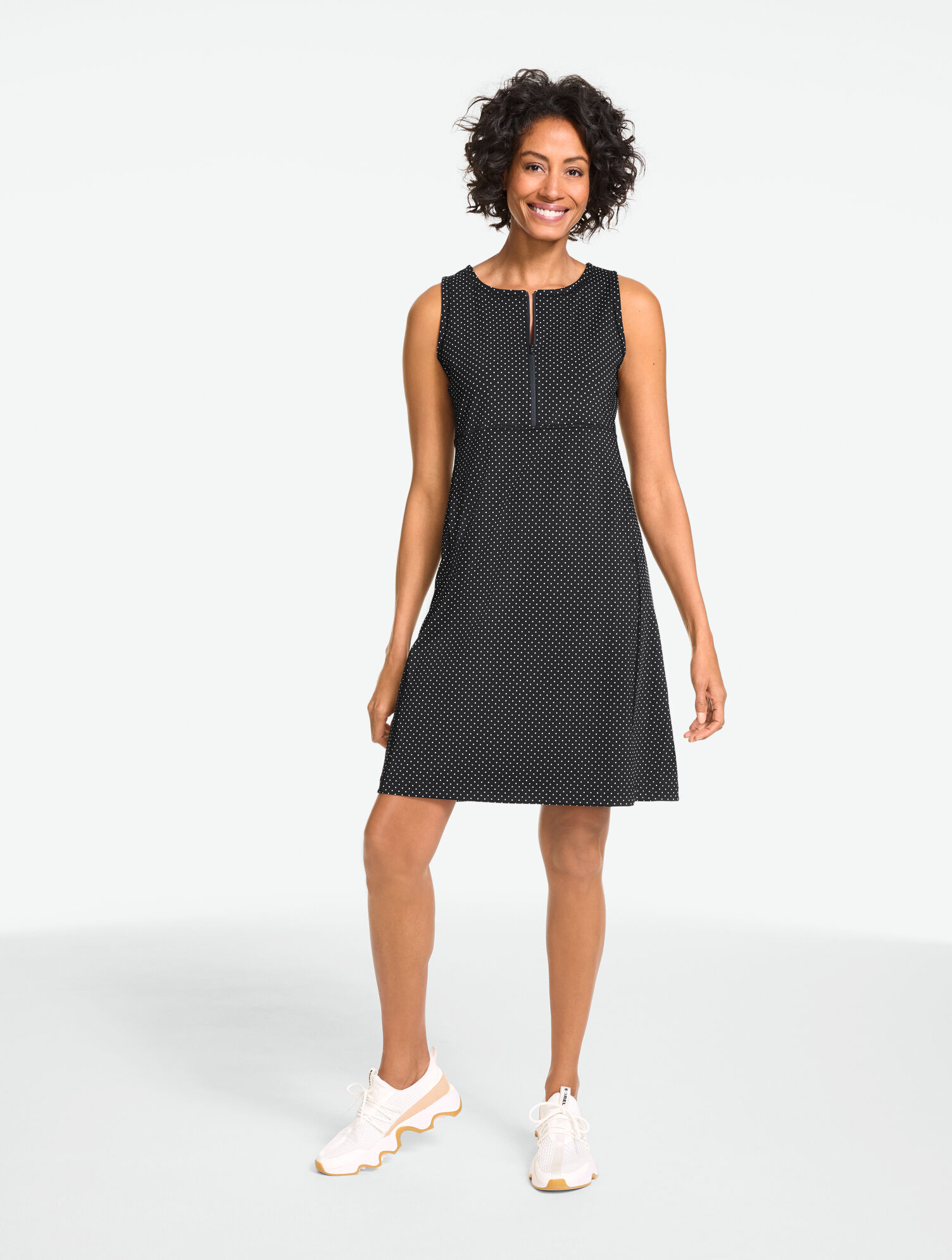 Out &amp; About Zip Front Dress - Posh Dot
