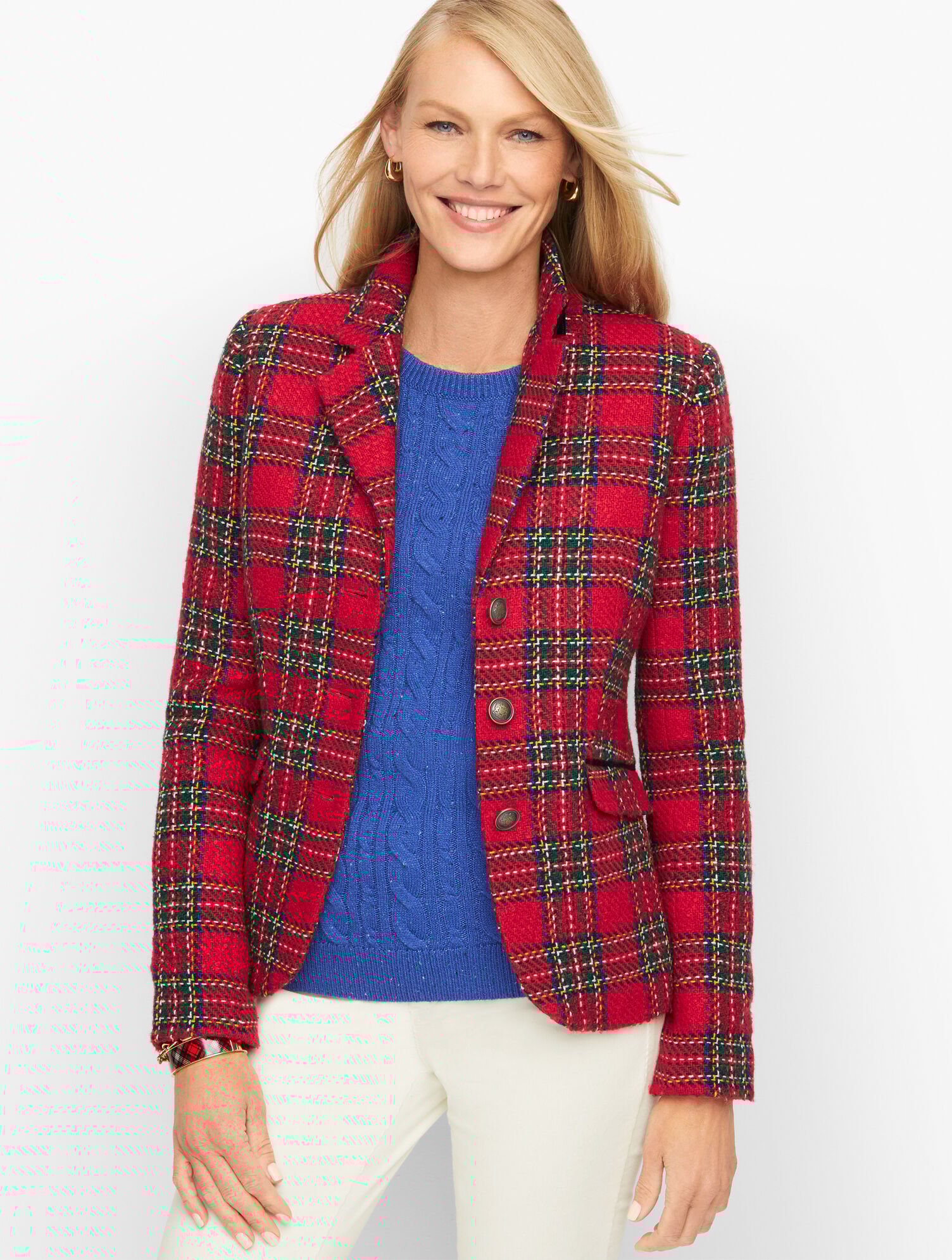 Holiday Plaid Blazer Talbots