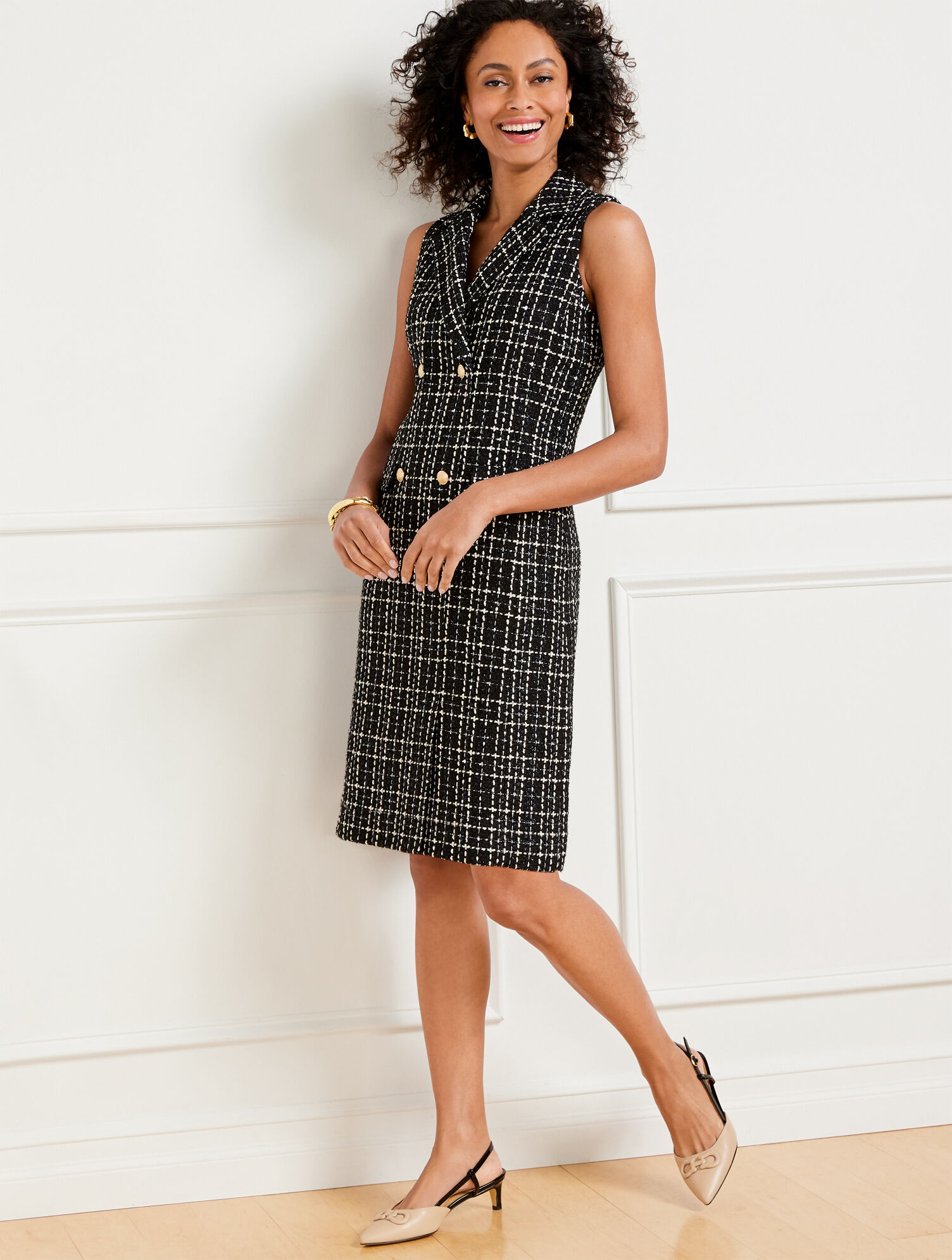 Double Breasted Tweed Mini Dress | Talbots 