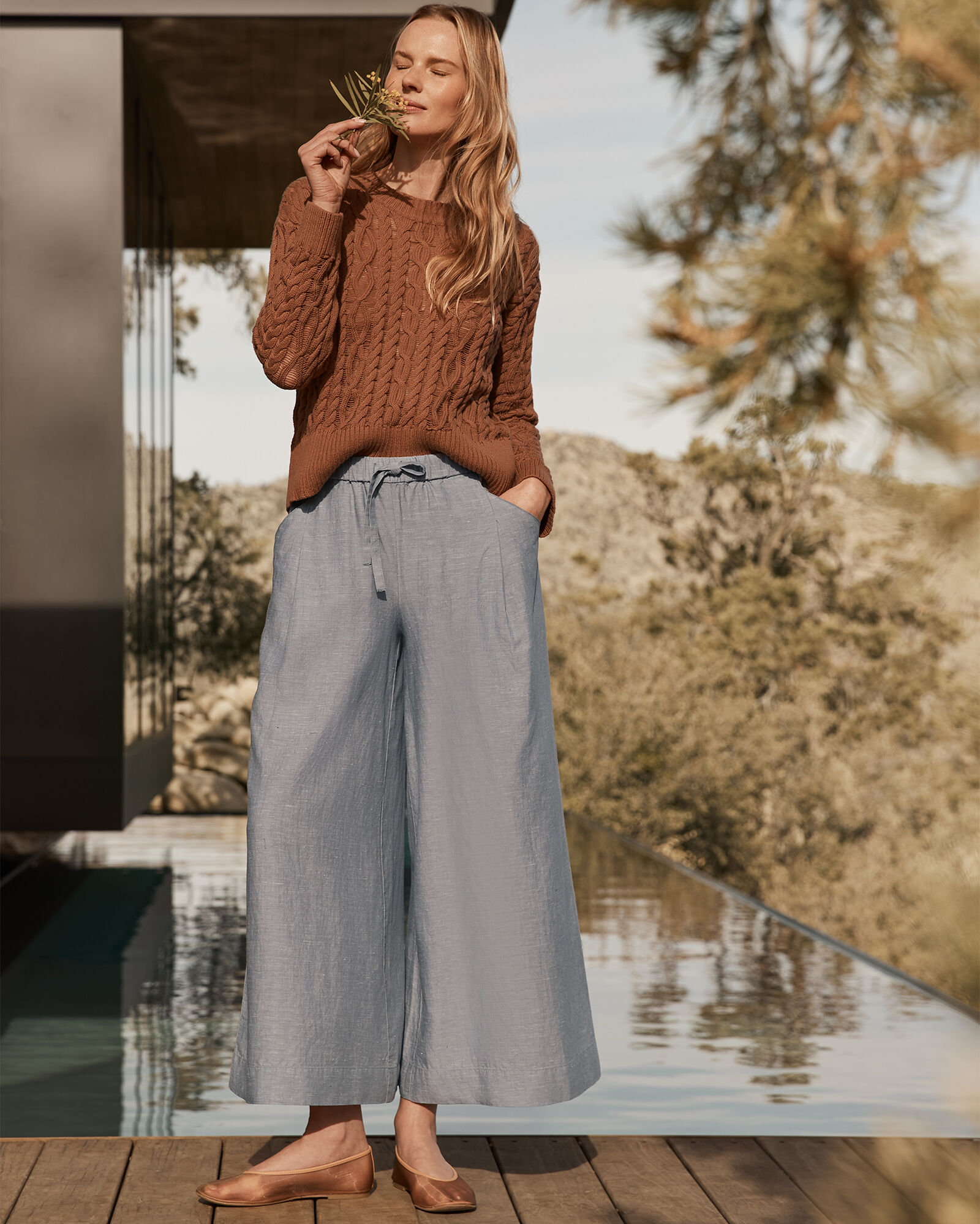 Vanilla Co-Linen Palazzo Pants main image 0