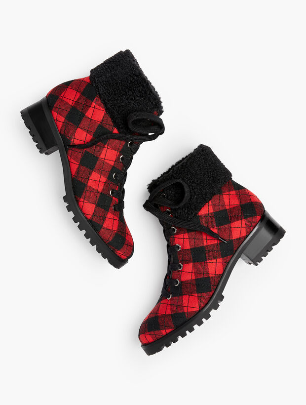 Tish Quilted Hiking Boots - Buffalo Check