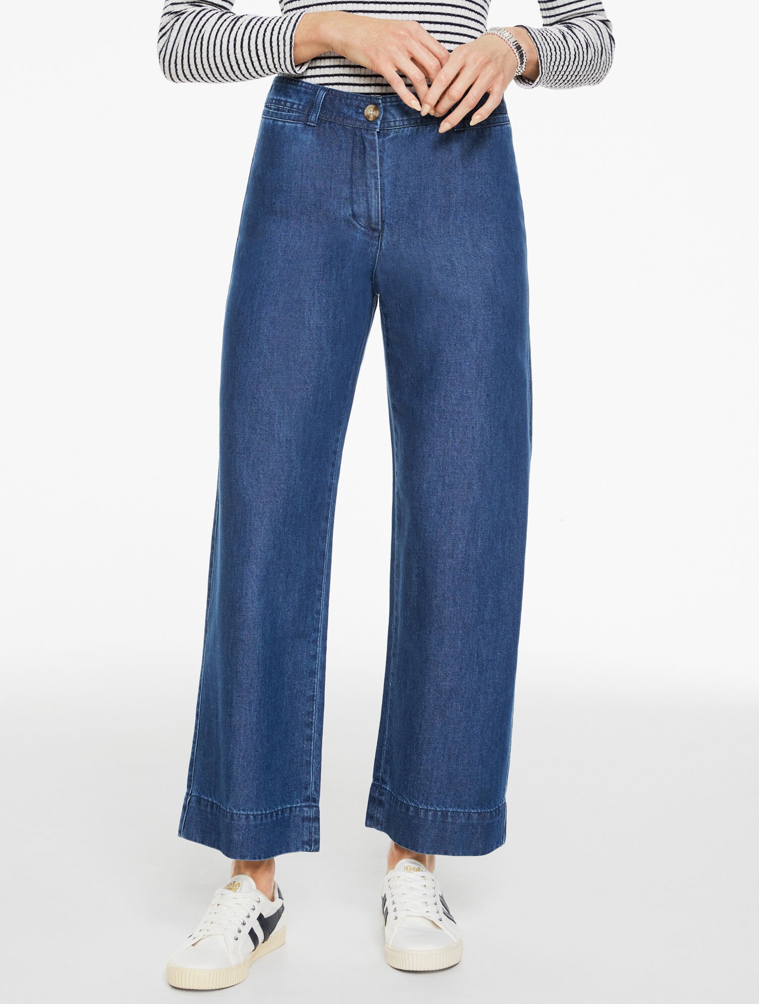 Wide Ankle Pants - Refined Denim