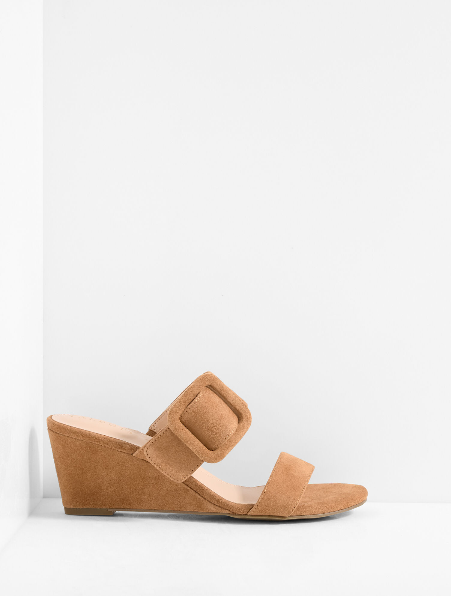 Royce Buckle Wedge Sandals - Suede - thumbnail 3