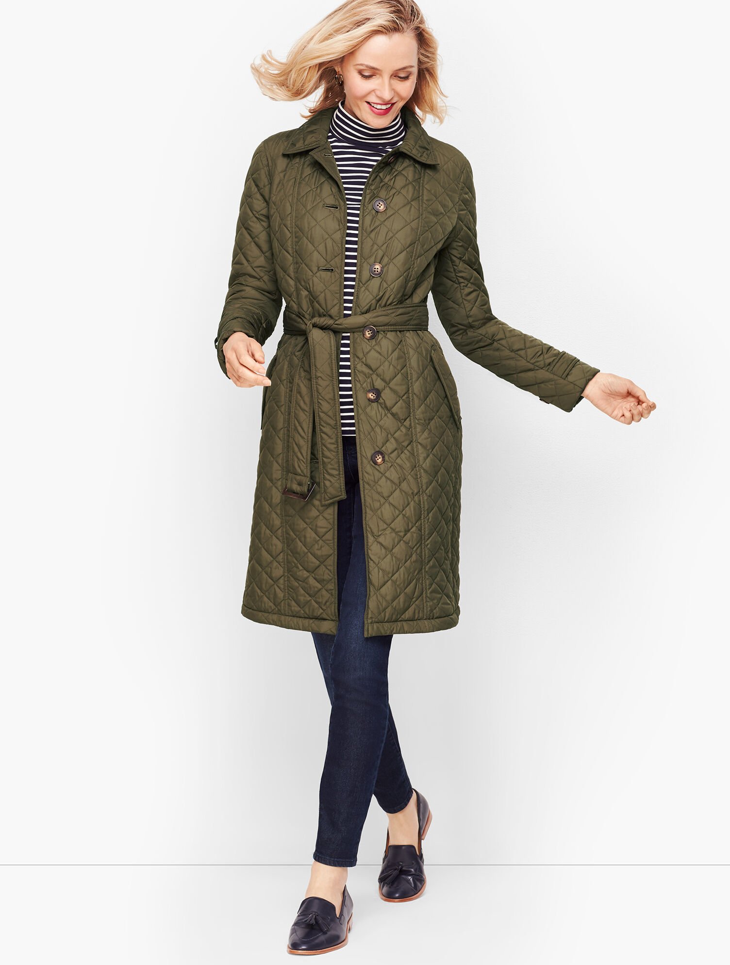 ジャケット・アウター JUHA BELTED OVER COAT green 20AW Quilted Belted Coat | Talbots JUHA BELTED OVER COAT green 20AW