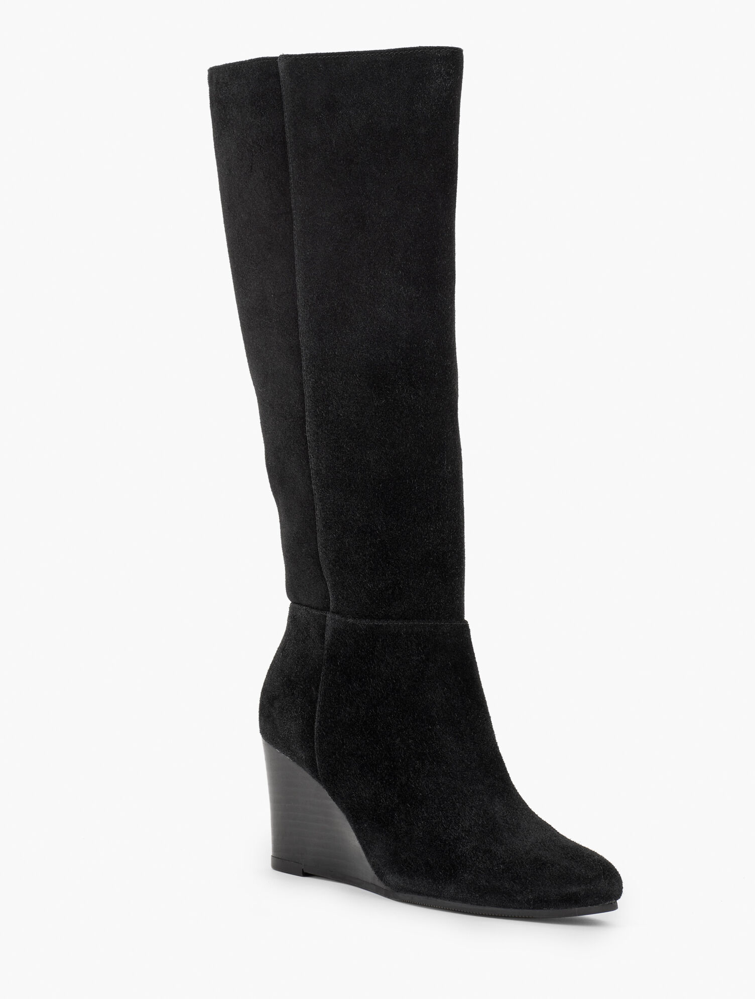 Lilia Suede Tall Wedge Boots