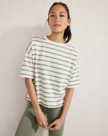 Plaited Organic Cotton Jersey Striped Tee