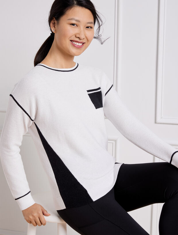 Coolmax® Tipped Drop Shoulder Sweater