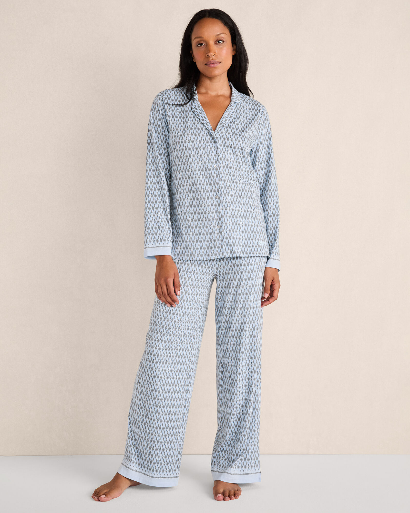Organic Cotton Jersey Ikat Pajama Set Haven Well Within