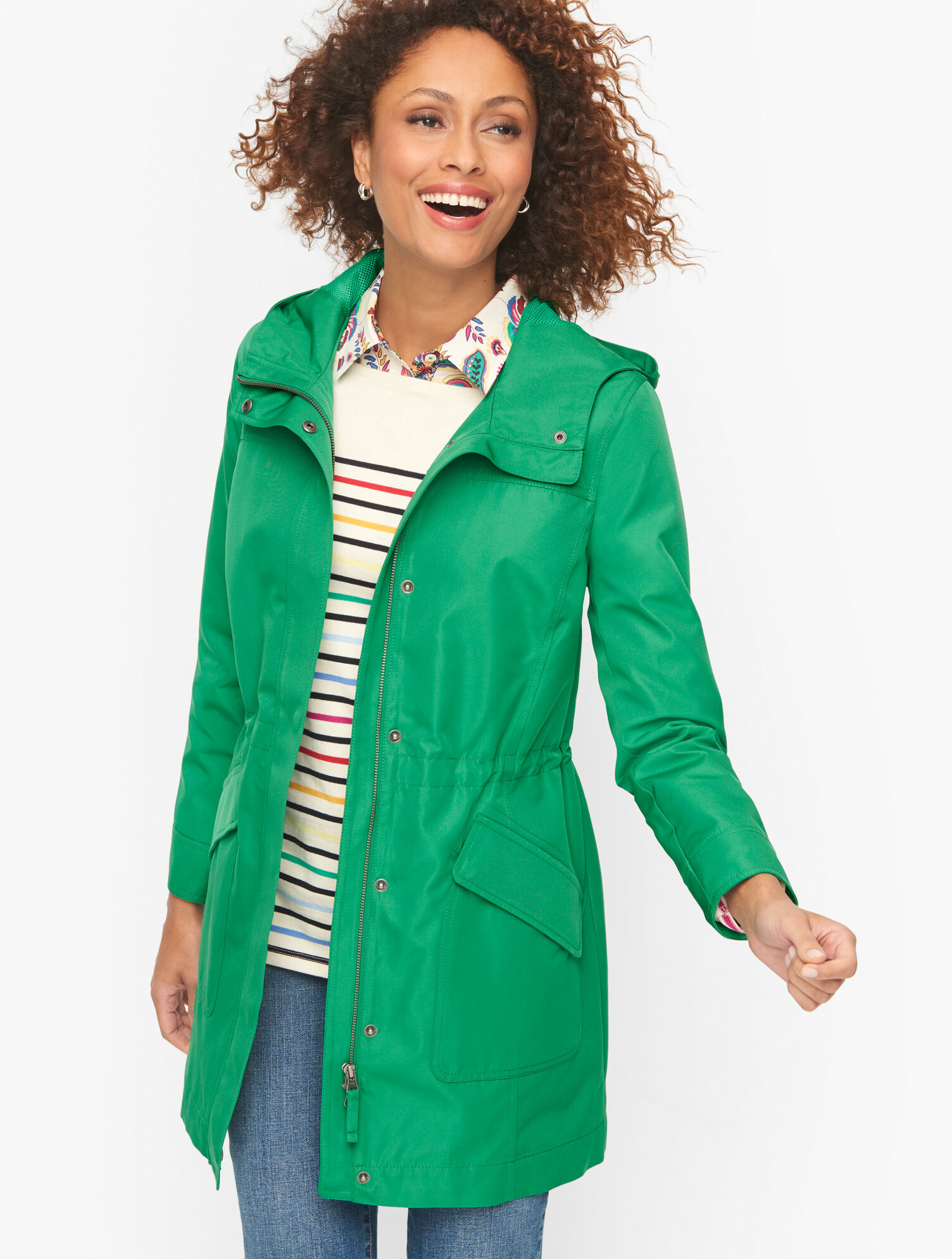 Coated Canvas Hooded Anorak | Talbots