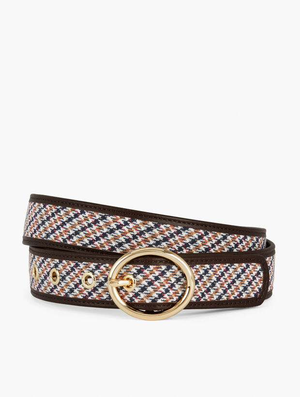 Plaid Oval Buckle Belt