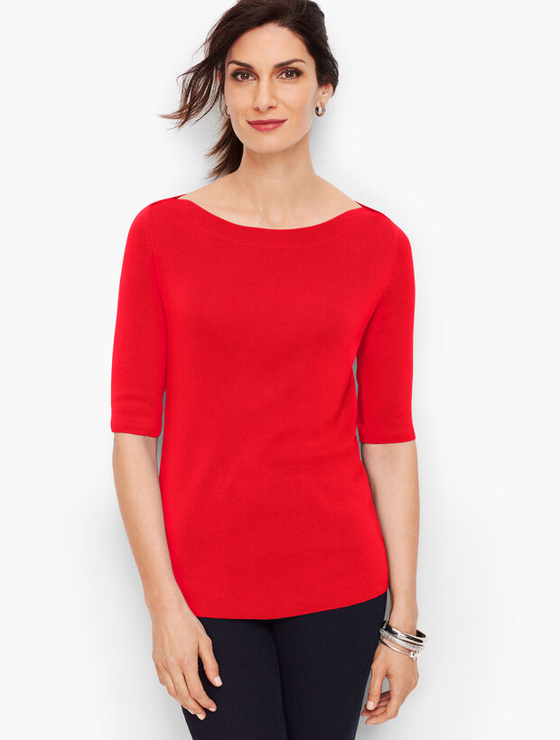 Bateau Neck Sweater Topper - Solid