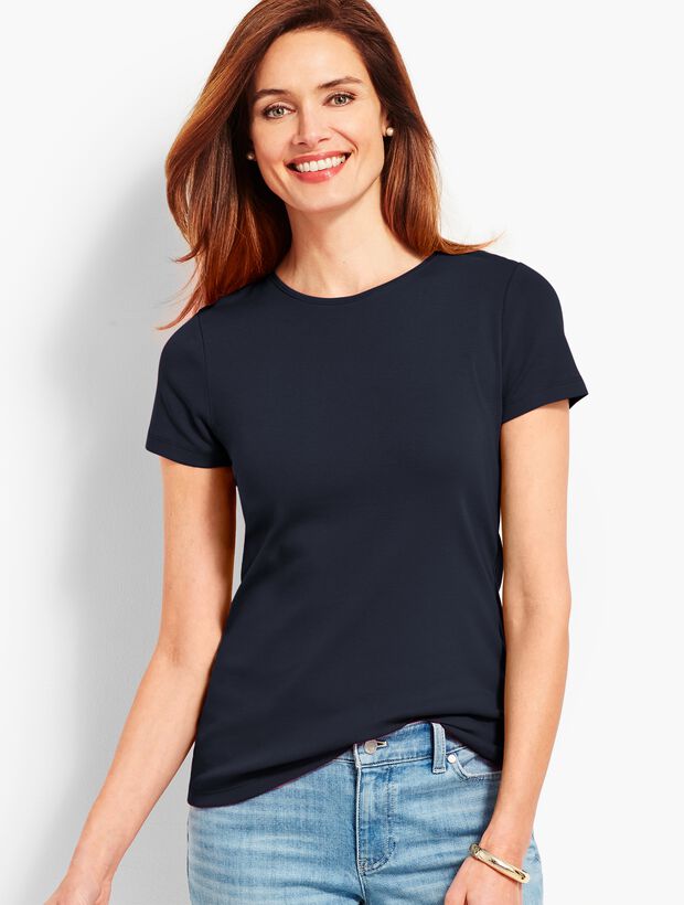 Pima Cotton Crewneck Tee Talbots