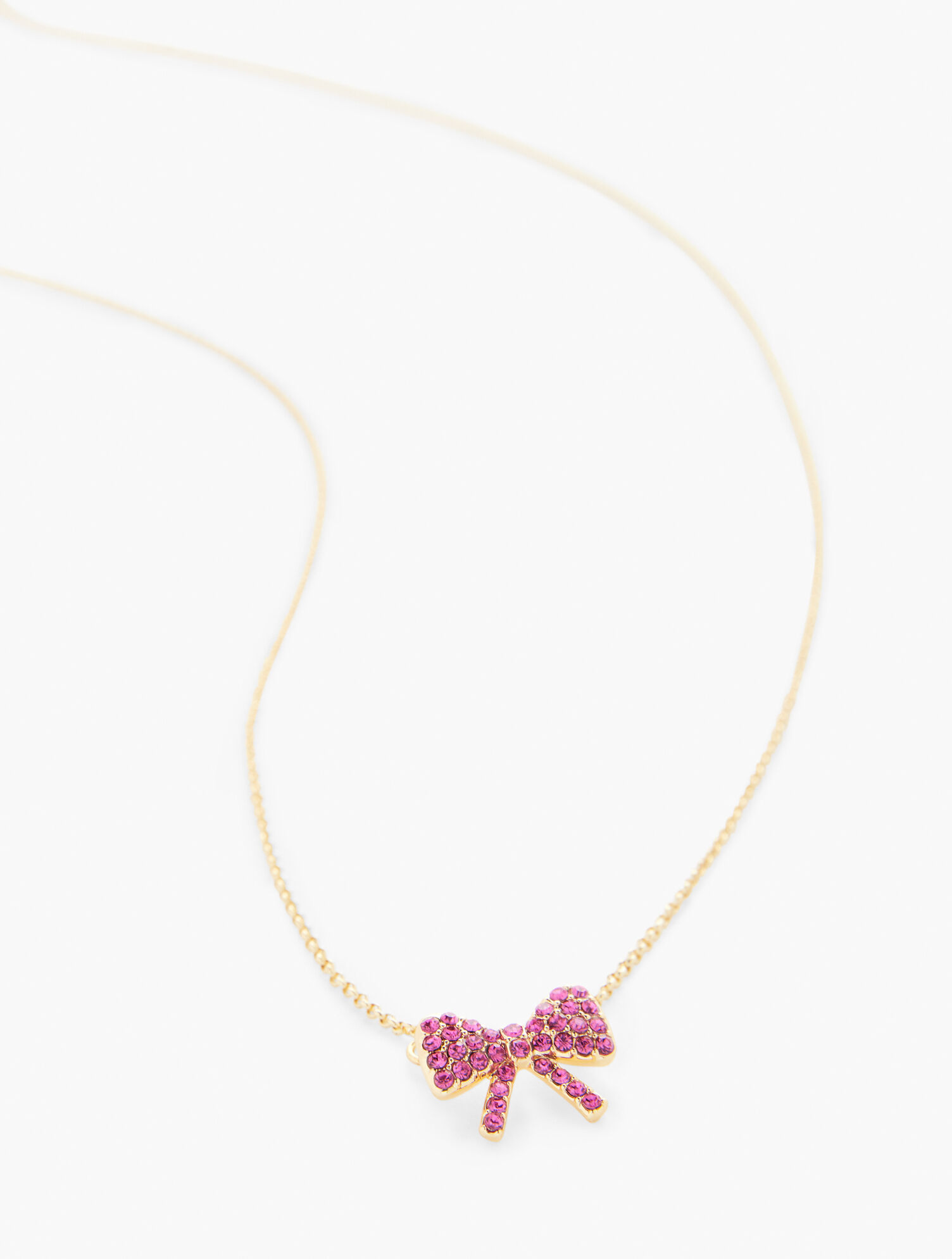 Mignonne Gavigan for Talbots Pink Bow Necklace - Fuchsia Pink/Gold - 001
