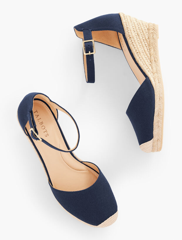 Lyndsay Espadrille Wedges - Canvas