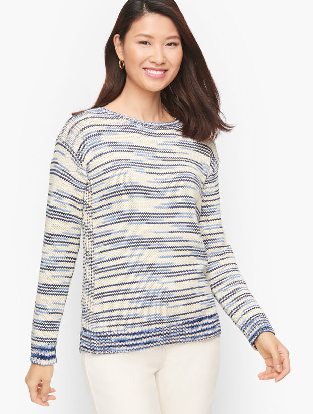 Space Dye Open Neck Sweater