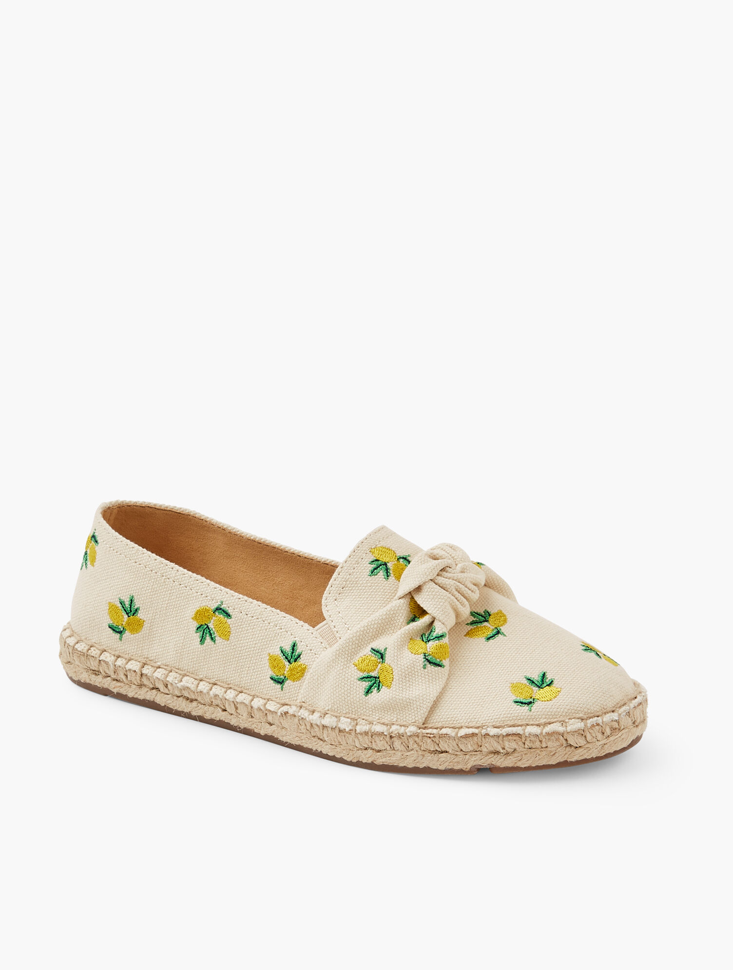 Izzy Lemon Knotted Canvas Espadrilles