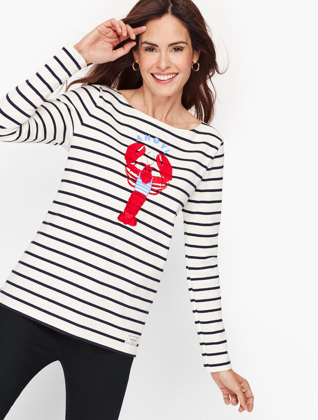 Authentic Talbots Tee - Lobster Stripe