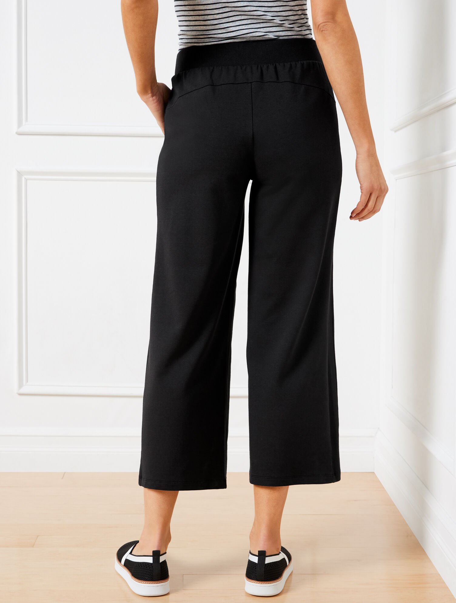 Modal French Terry Wide Crop Pants | Talbots