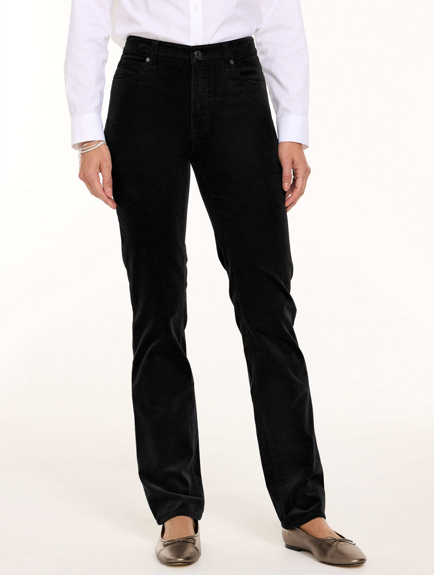 Stretch Corduroy Straight Leg Pants