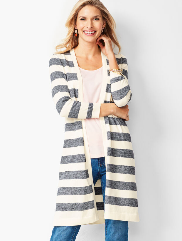 Marled-Stripe Pima Cotton Duster 