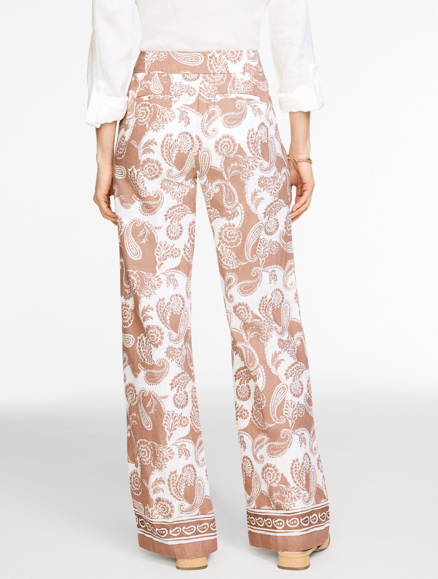 Linen Wide Leg Pants - Moroccan Paisley