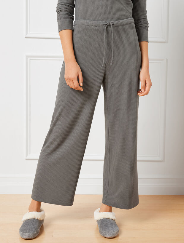 Waffle Knit Wide Leg Pants