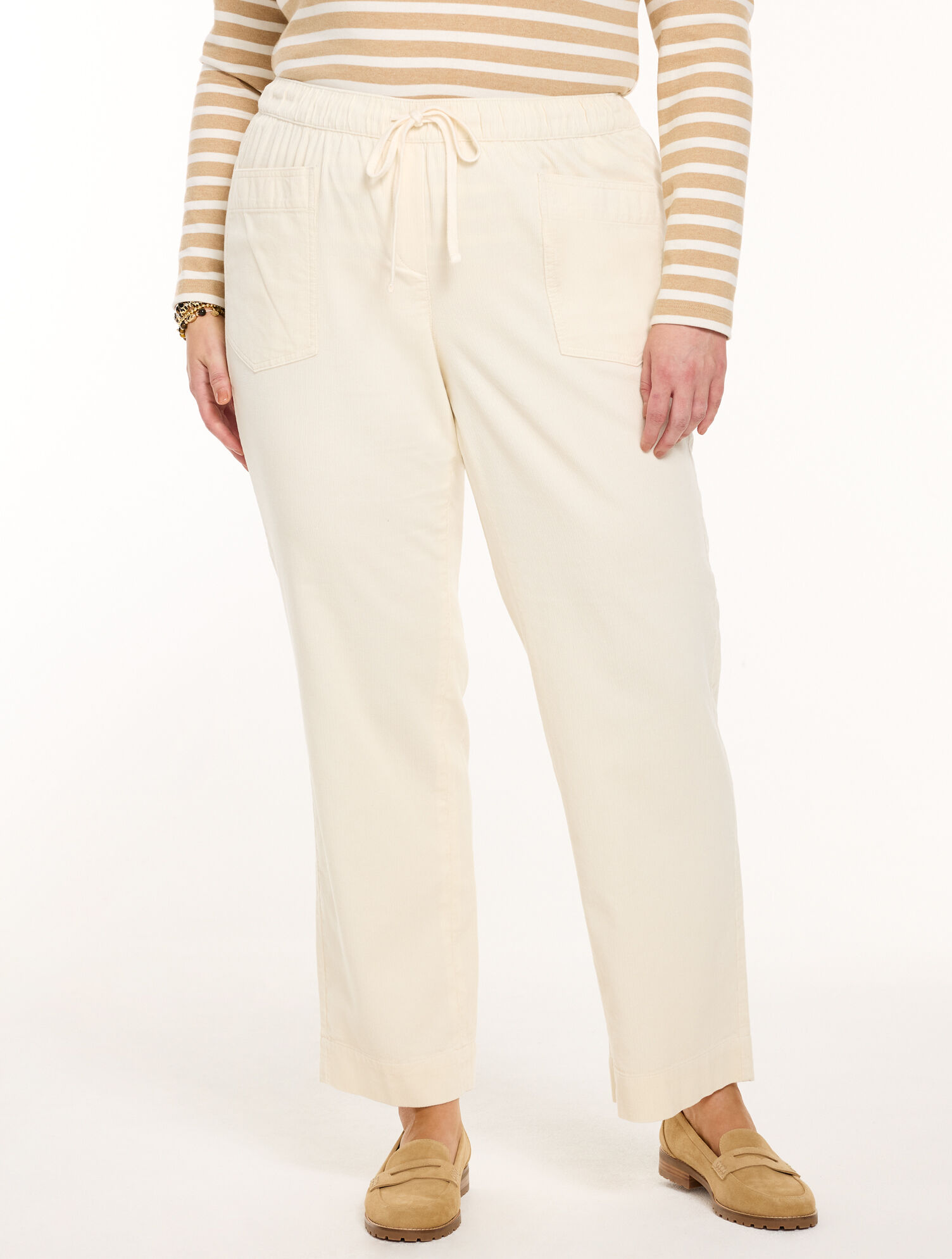 Corduroy Straight Leg Pull-on Pants