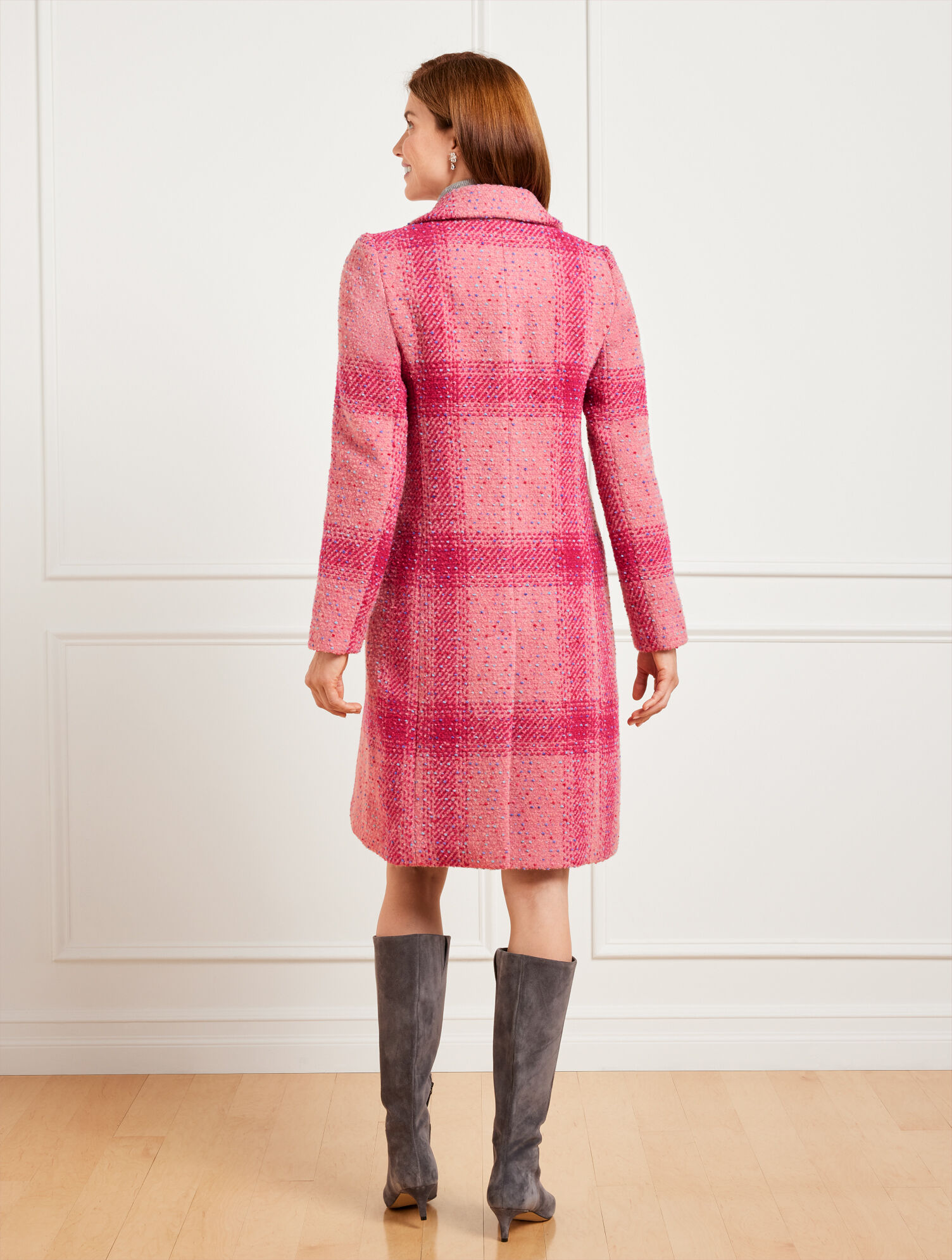 Confetti Plaid Long Coat | Talbots