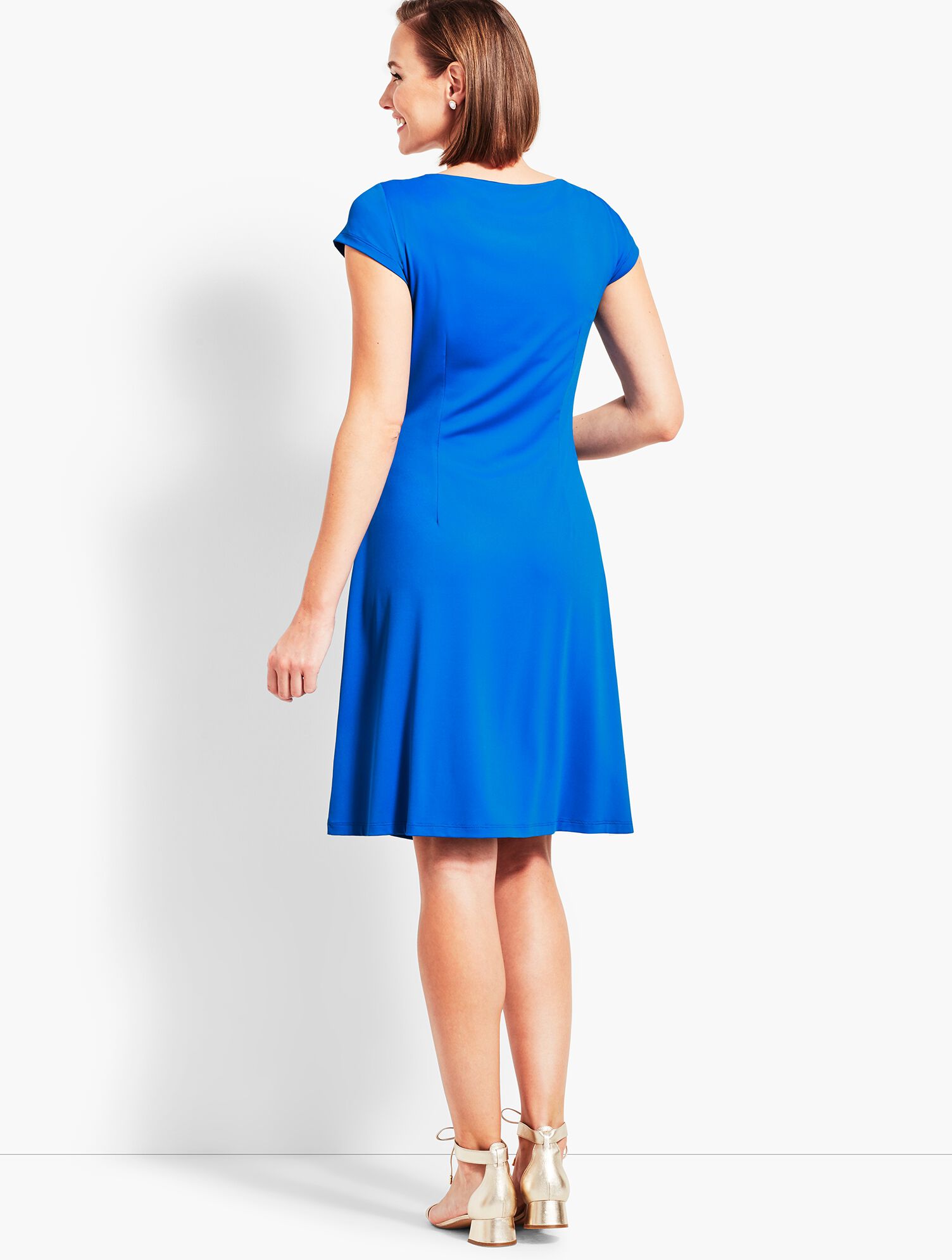 green emerald velvet dress Katie Fit Flare Dress main image 1