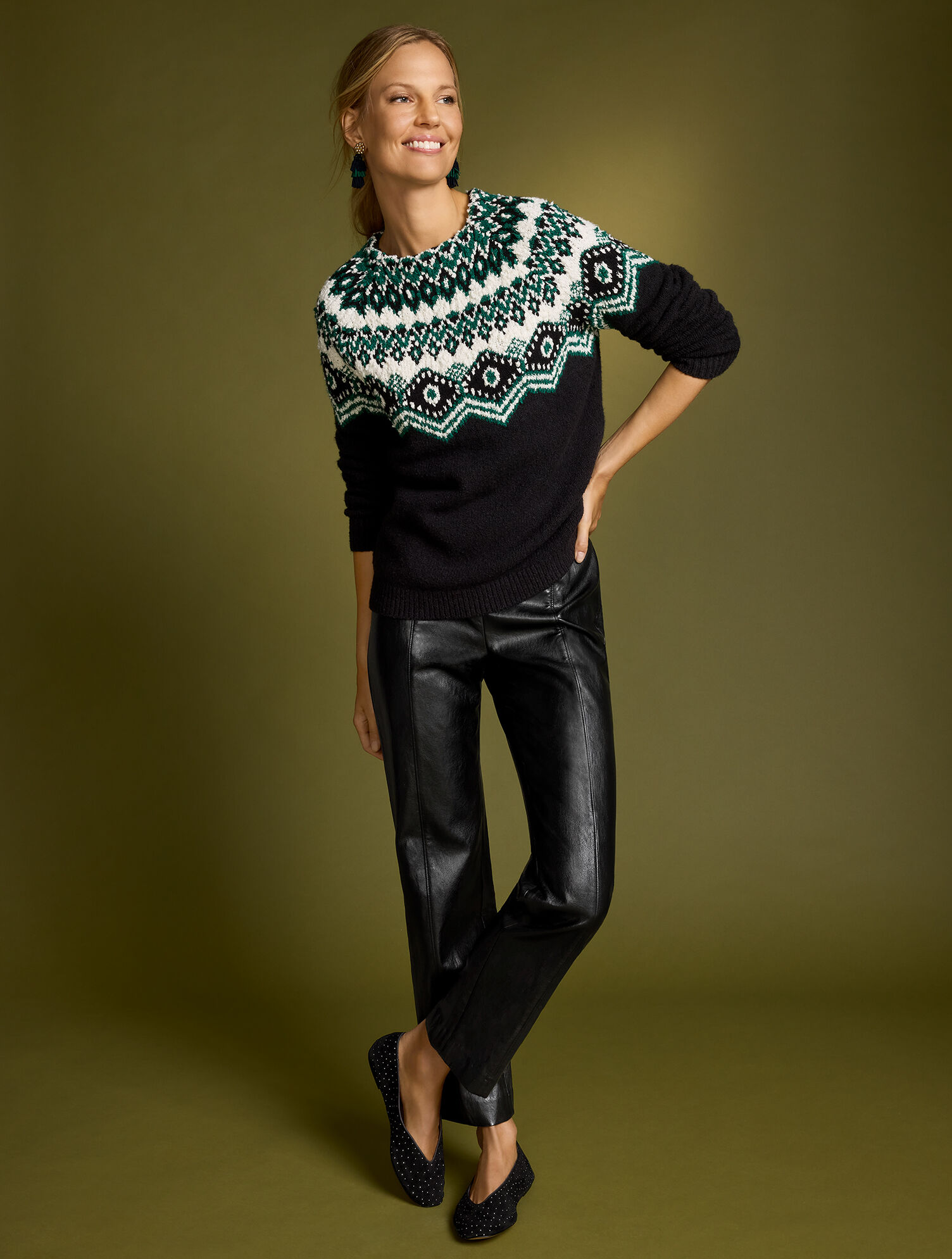 Mockneck Sweater - Wintery Fair Isle