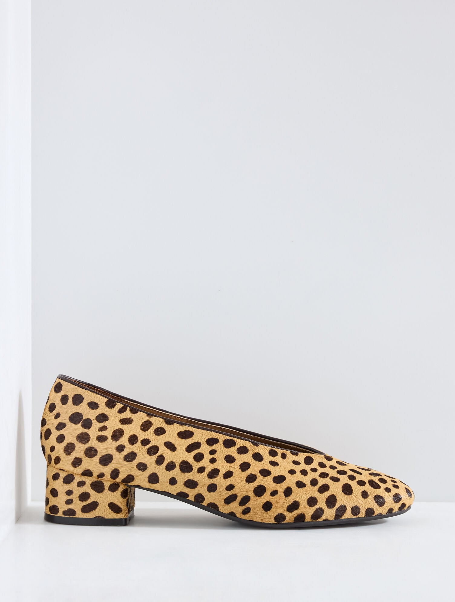 Winona Nappa Block Heel Pumps - Dotted Calf Hair