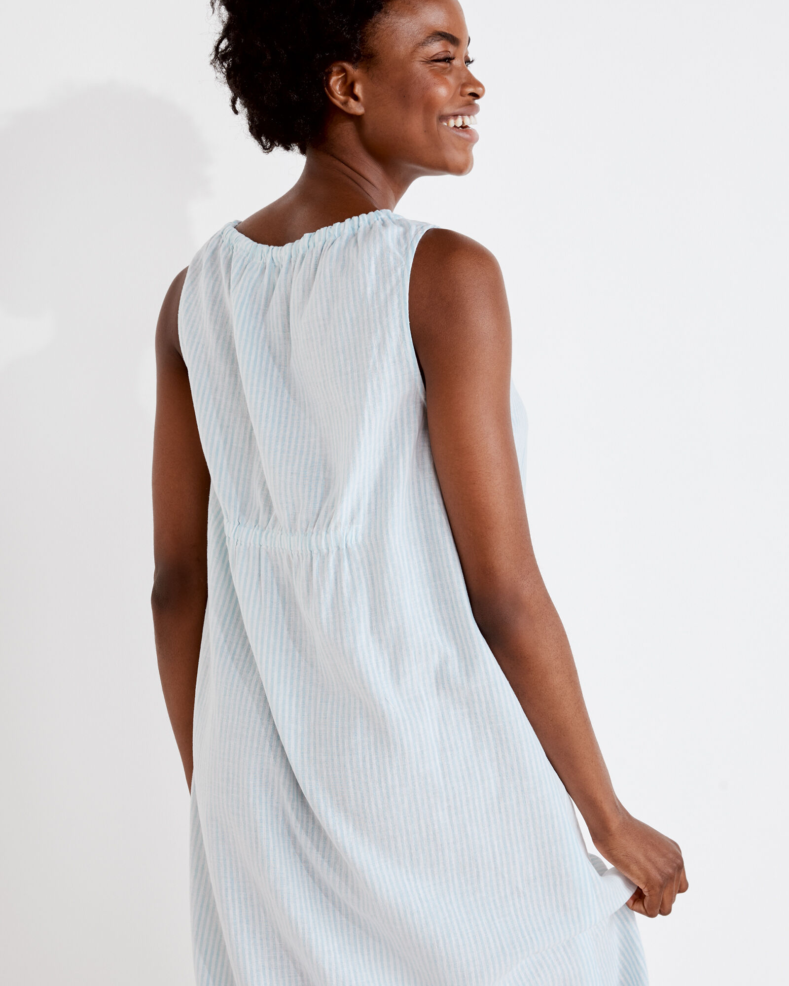 Linen Cotton Striped Sleep Dress | Haven Well Within