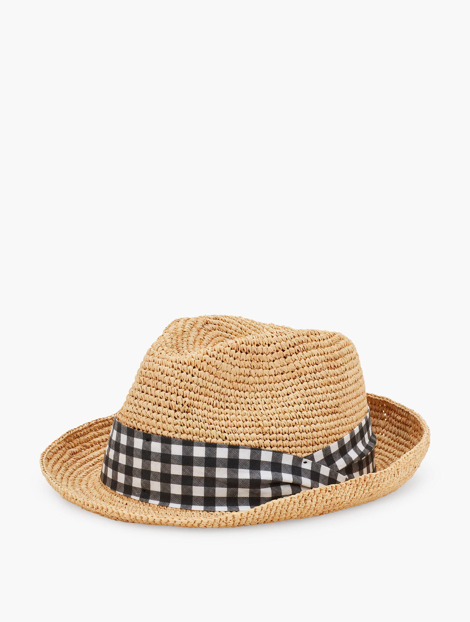 Talbots Raffia Fedora Hat in Black New with Tag Swirled Straw Sun Hat. Talbots Vintage. Beige and Brown. One  main image 3