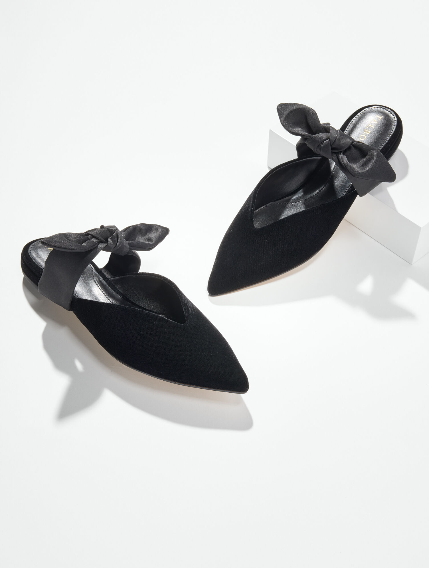 Portia Bow Velvet Mules