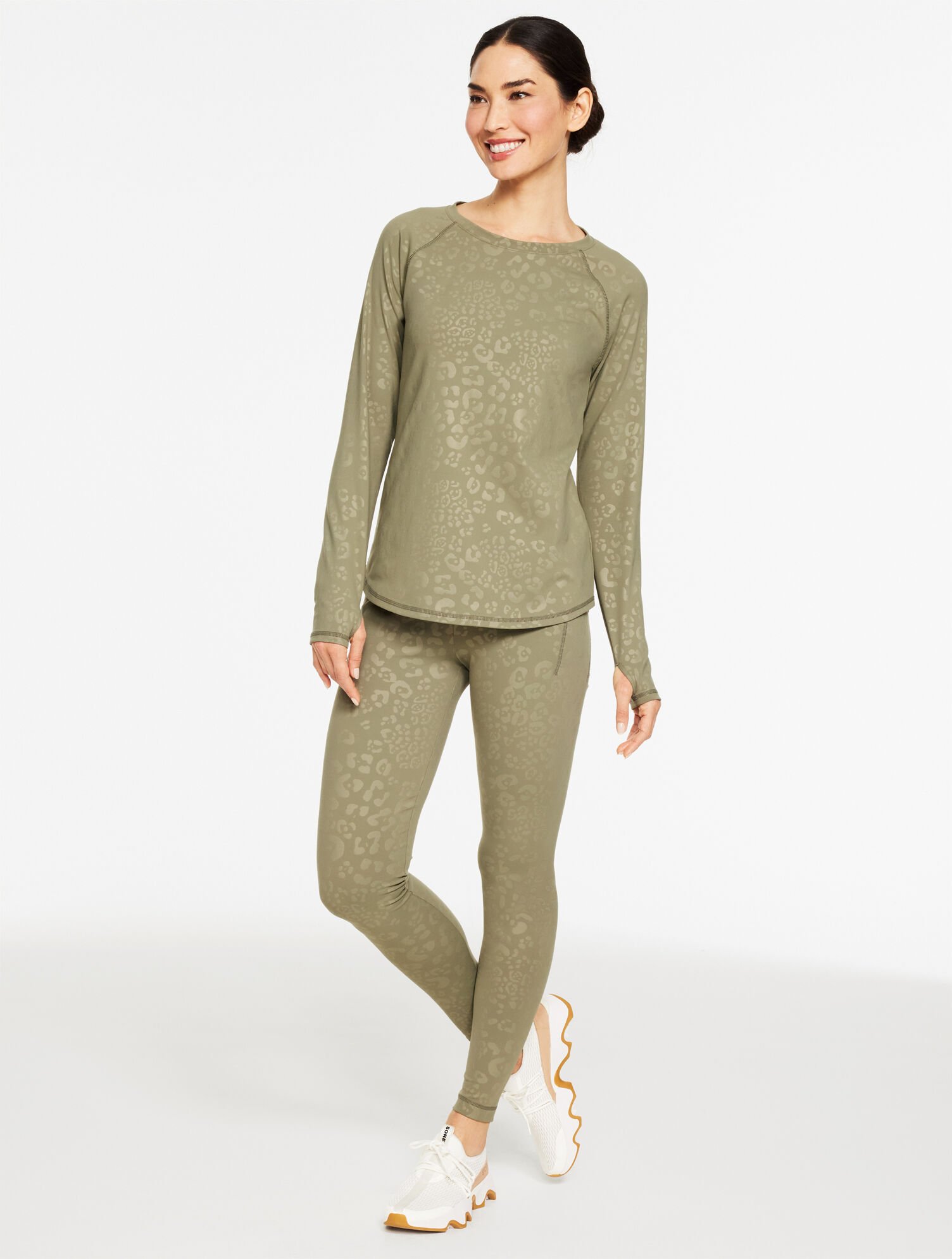 Out &amp; About Crewneck Tee - Spot On Leopard