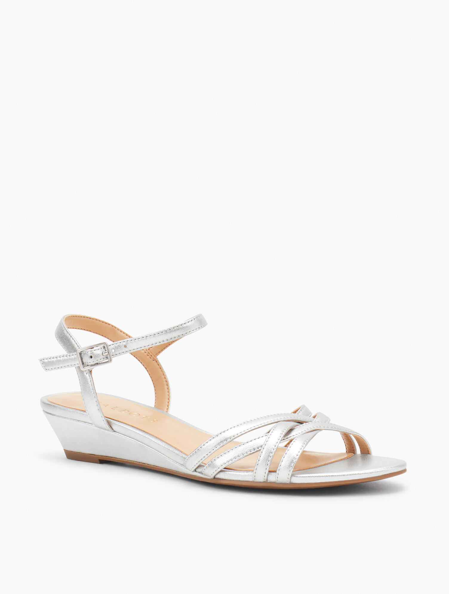Capri Nappa Mini Wedge Sandals - Metallic