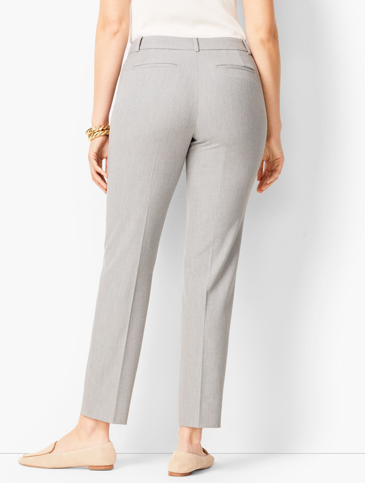 Talbots Hampshire Ankle Pants - Curvy Fit - Diamond Grey Chambray